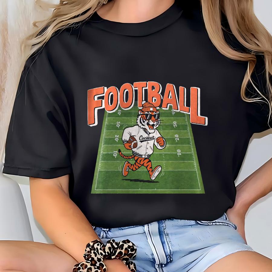 Vintage Cincinnati Football Shirt,  Mascot Shirt, Cincinnati Football Crewneck Tee,football Shirt, Game Day Tee T-shirt