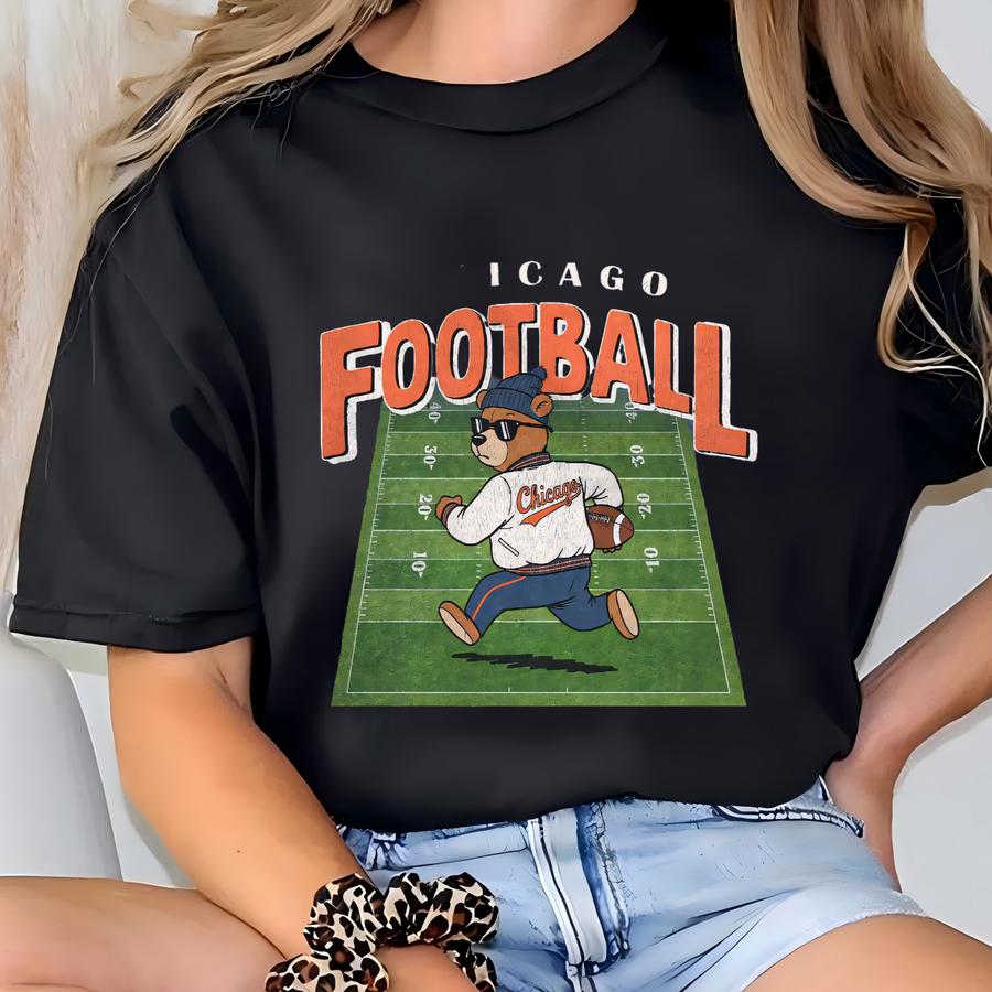 Vintage Chicago Football Shirt, Bears Mascot Shirt,chicago Football Crewneck Tee,football Shirt,game Day Tee, Tee T-shirt