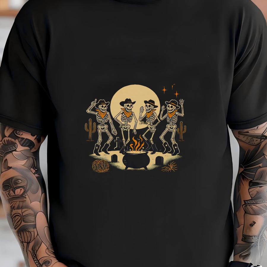 Boot Scootin Boogie Halloween Western Shirt, Halloween Skeleton Shirt, Cowgirl Ghost Shirt, Howdy Boo Shirt, Cowgirl Halloween T-shirt
