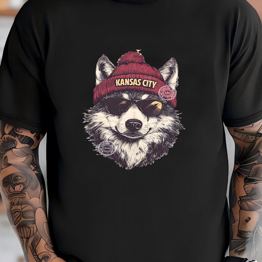 Kansas City Football Mascot Hoodie: Game Day Tee, Kansas Wolf Spirit Shirts T-shirt