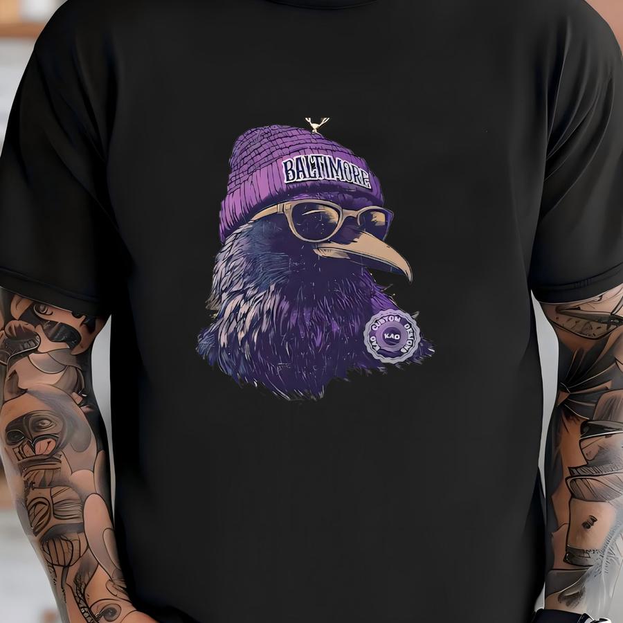 Baltimore Mascot Hoodie: Football Spirit Tee, Raven Sports Gear T-shirt