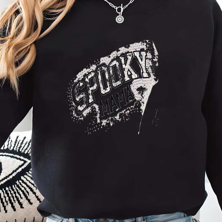 Spooky Mama Sweatshirt: Halloween Mama, Custom Sve Names Sweatshirt