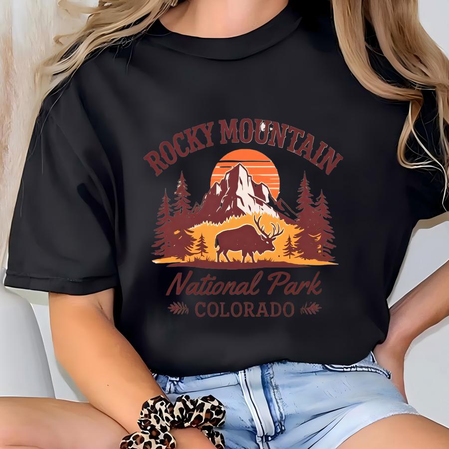 Rocky Mountain National Park Hoodie: Vintage Colorado Souvenir T-shirt
