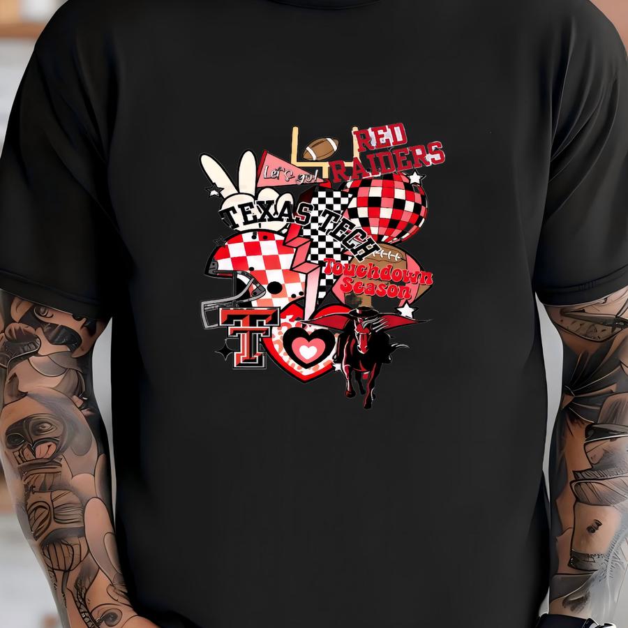 Texas Tech Shirt: Unisex Heather Gray Cotton Tee T-shirt