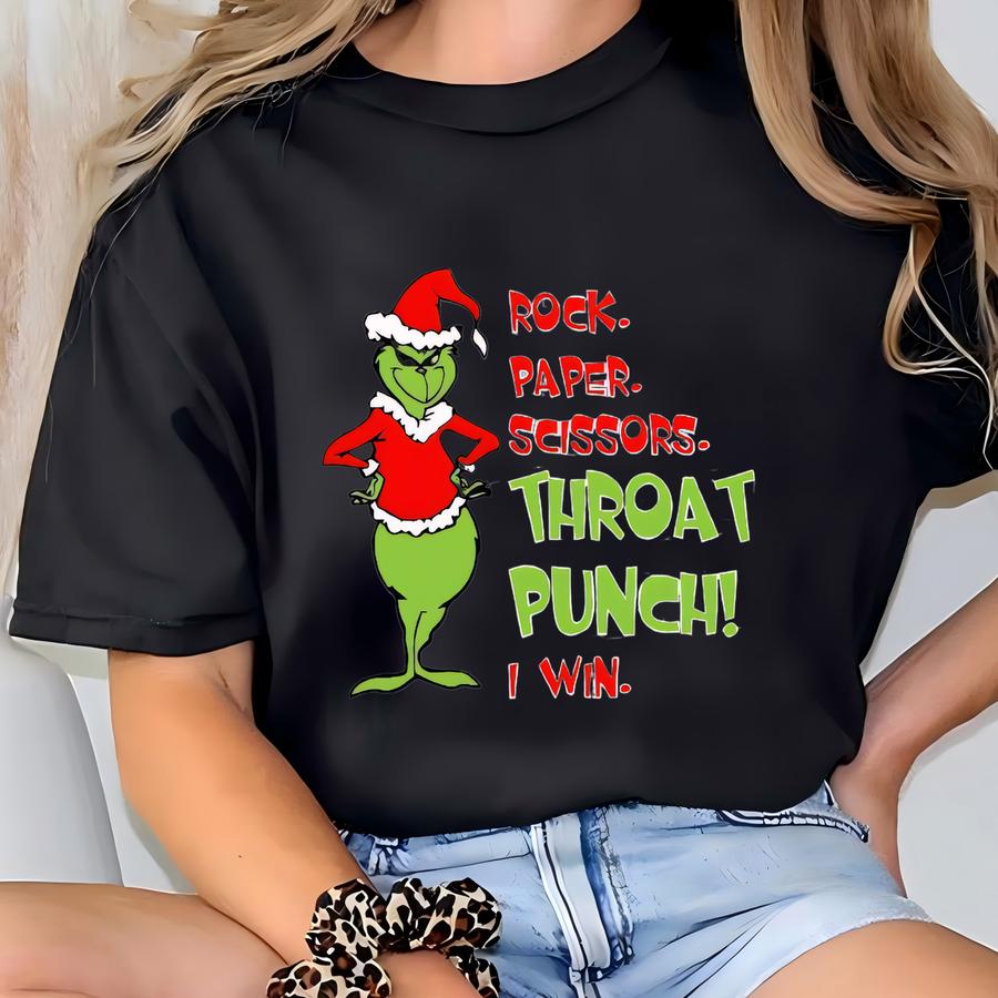 Rock Paper Scissors Throat Punch I Win Sweatshirt, Merry Shirt, Xmas Hoodie, Funny Xmas Sweatshirt, Shirt, Christmas Shirt, T-shirt