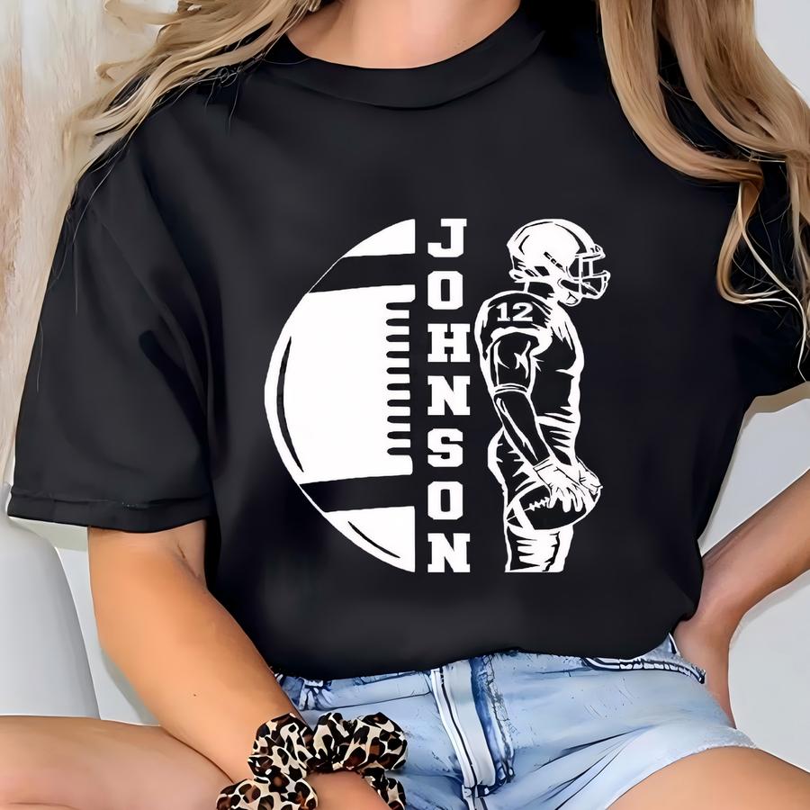 Custom Football Shirt: Personalized Name Number, Game Day Tee T-shirt