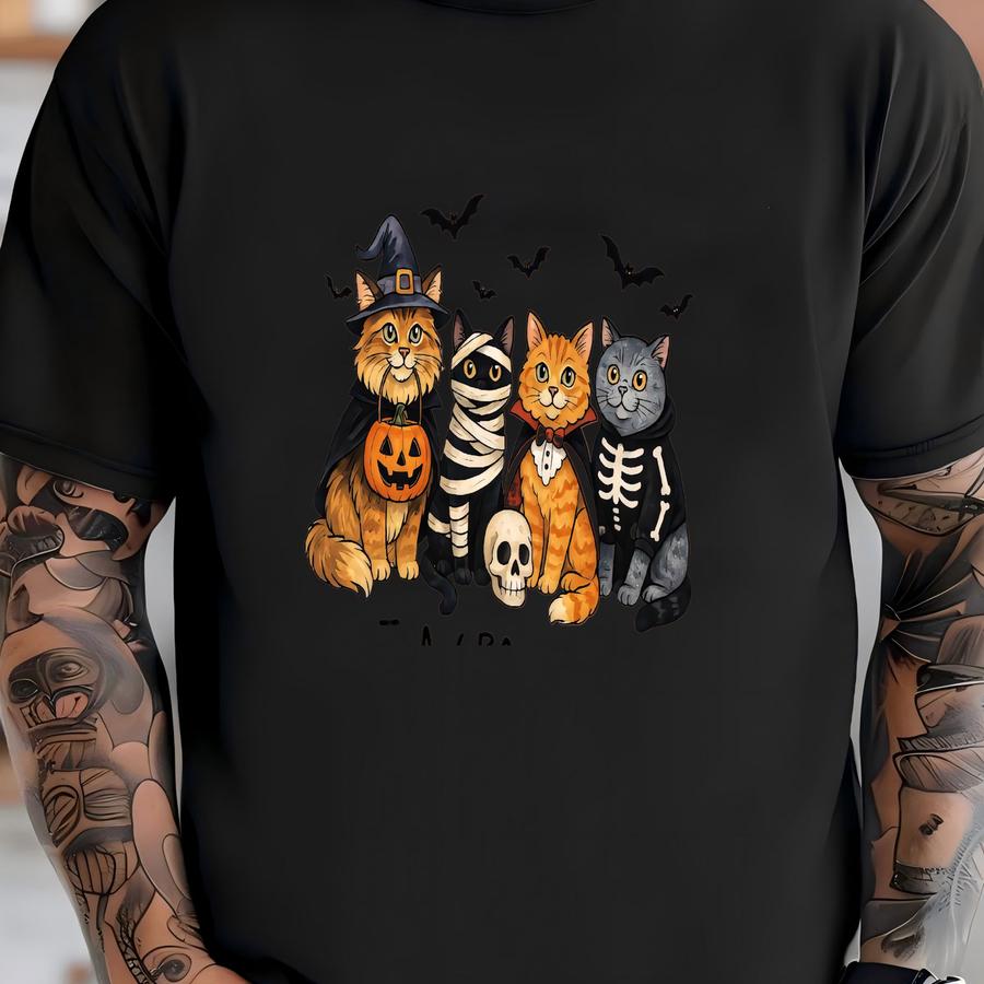 ® Cute Just A Spooky Paw Halloween Hoodie, Halloween Cats Shirt, Cute Girly Halloween Gift, Cat Lovers Gift T-shirt