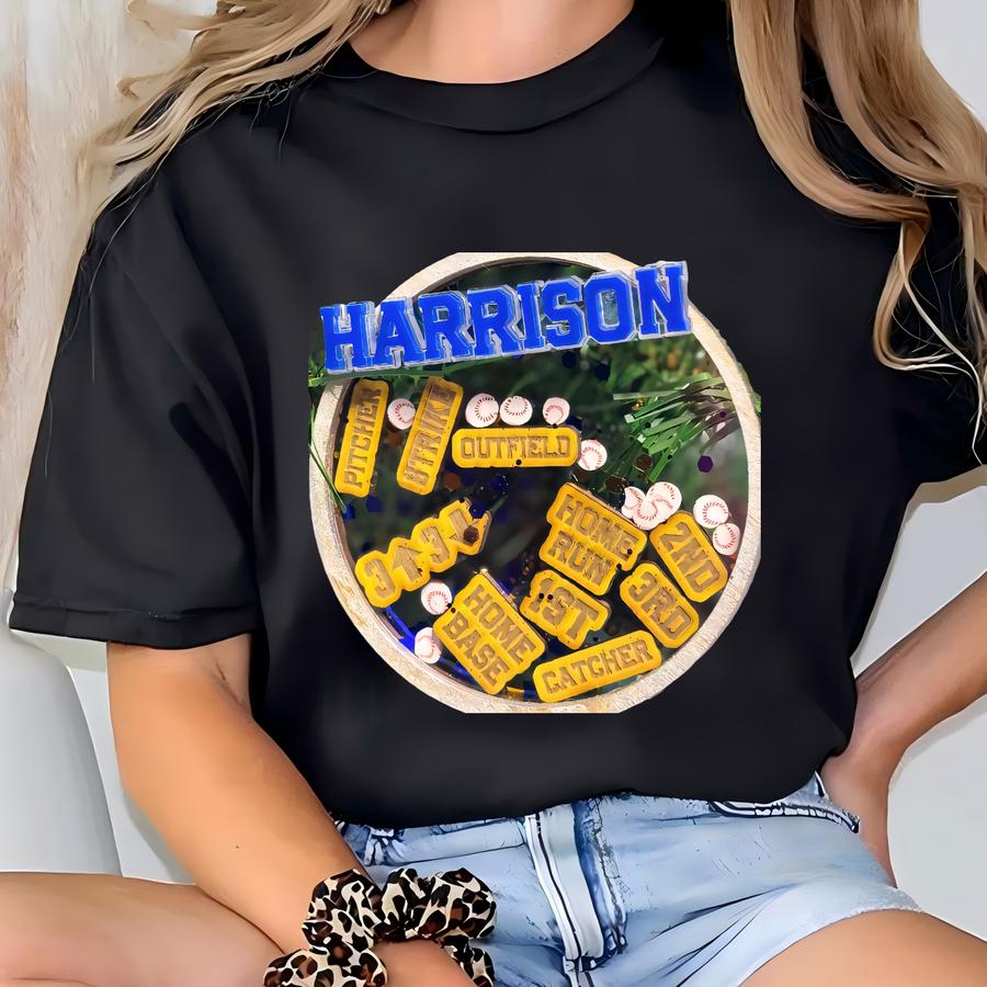 Personalized Baseball Shaker Ornament, Custom Team Gift T-shirt