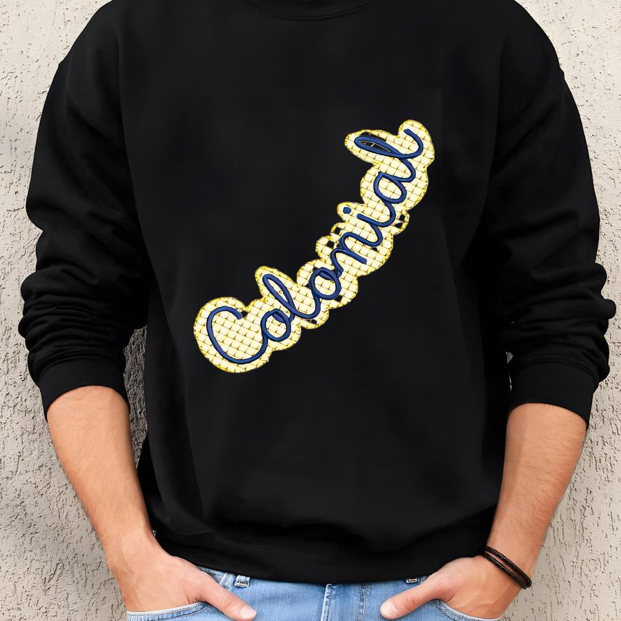 Custom High School Mascot Sweatshirt - College Spirit Sweatshirt With Logo On Sve - Collar - Back To School Gift Sweatshirt