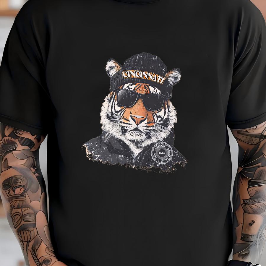 Cincinnati Football Mascot Sweatshirt: Vintage Bengal Graphic Crewneck, Cozy Sports Gear T-shirt