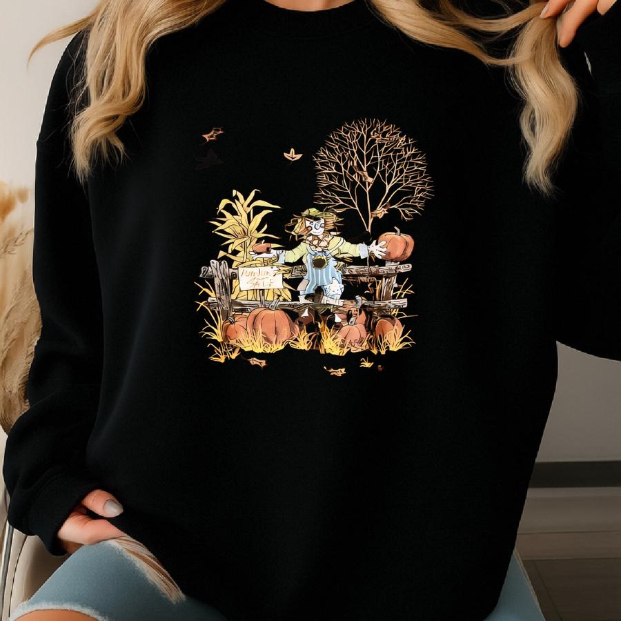 Vintage Pumpkin Halloween Scarecrow Sweatshirt X Pumpkin Halloween Scarecrow Sweater Happy Halloween Jumper Pumpkin Crewneck Size 2xl Sweatshirt