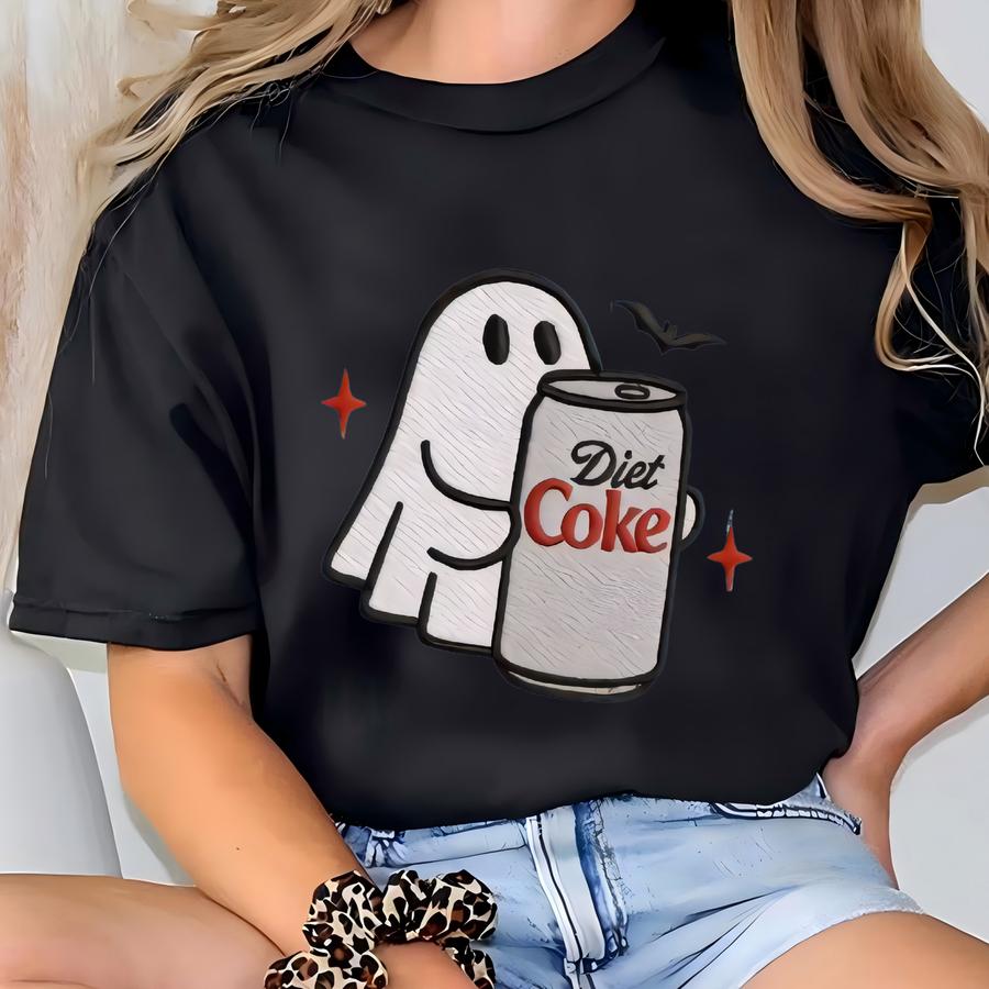 Spooky Ghost Halloween Shirt, Ghost With Drink Fall Tee, Spooky Season Hoodie T-shirt