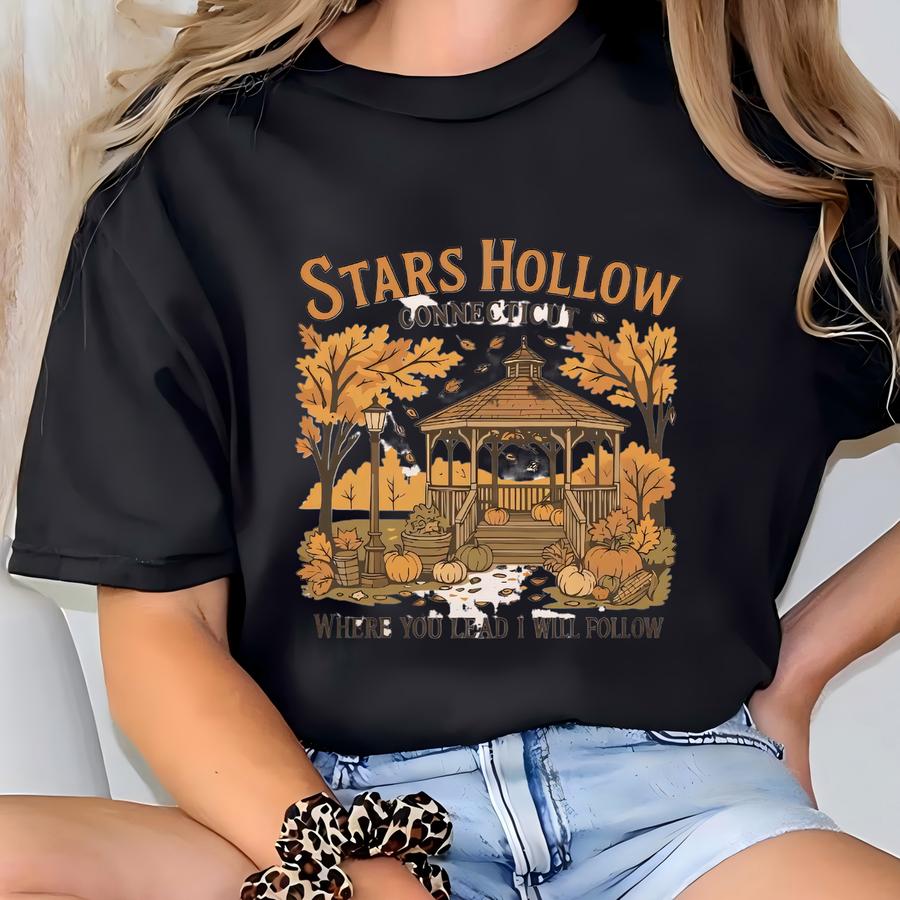 Stars Hollow Sweater, Vintage Stars Hollow Connecticut Sweatsihrt, Stars Hollow Where You Lead I Will Follow Hoodie, Lukes Diner Sweater T-shirt