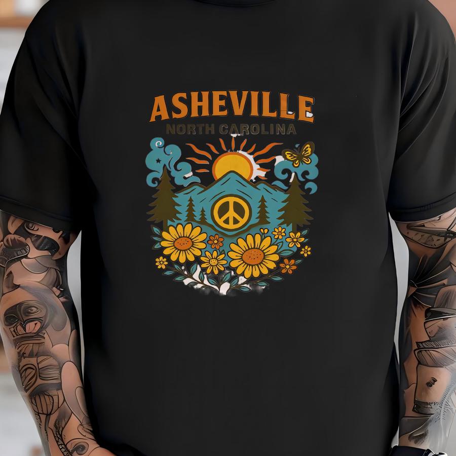 Asheville North Carolina Shirt, North Carolina Pride, Retro Asheville, Hippie Shirt, Smoky Mountains, Country Shirt, Old North Tee T-shirt