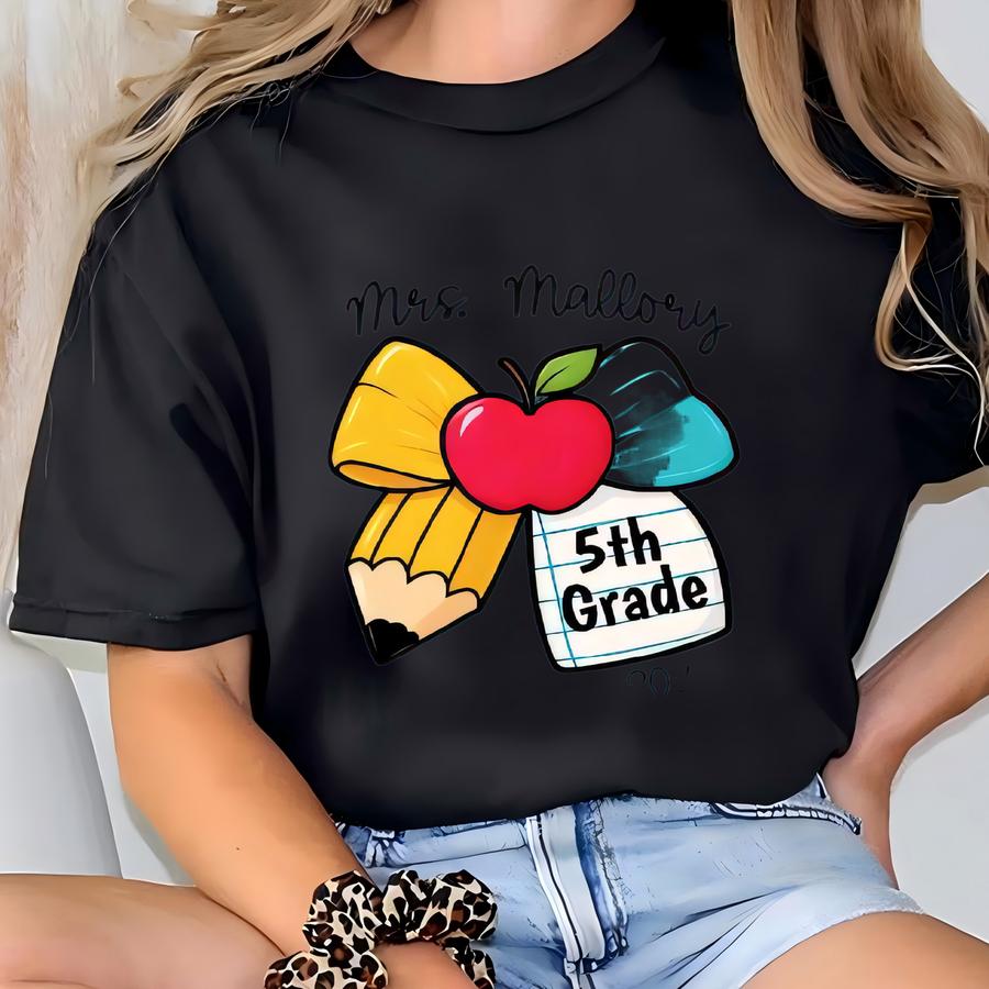 Custom Teacher School Pencil Grade Sweatshirt, Elementary School Crewneck, Crewneck, Teacher Appreciation T-shirt