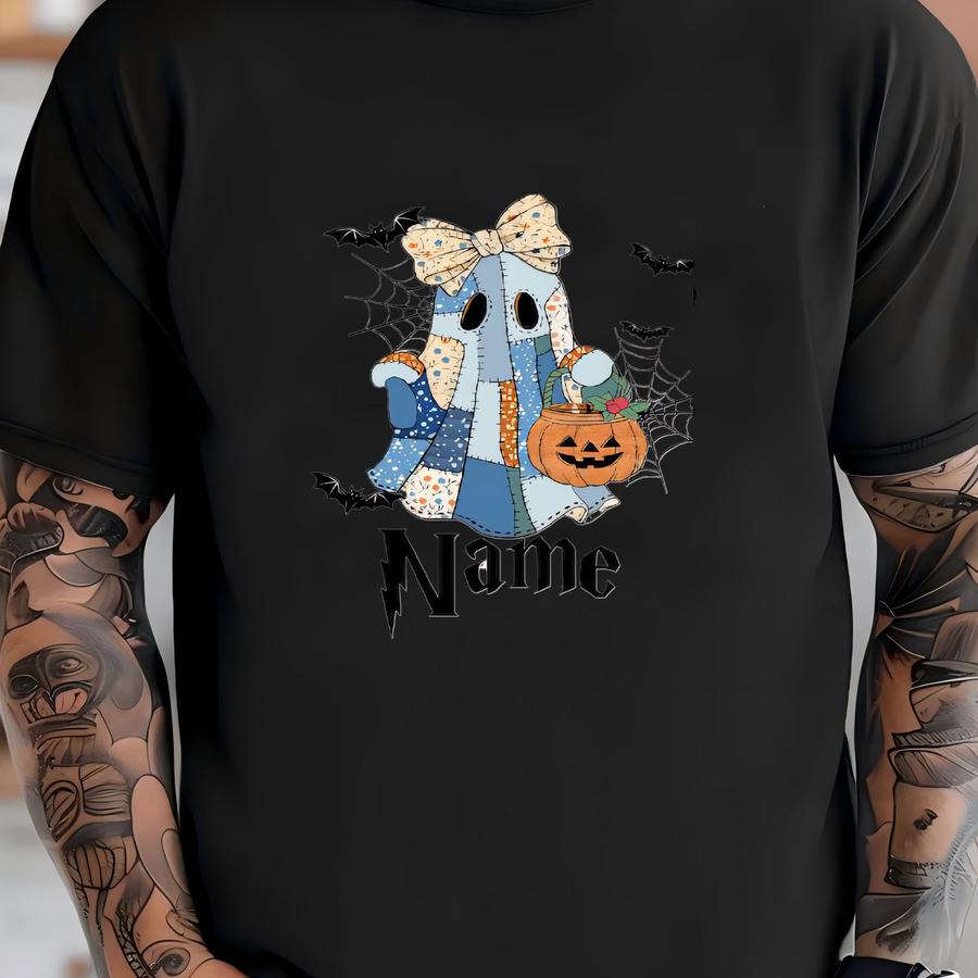 Custom Name Ghost Toddler Hoodie, Halloween Kids Name Shirt, Cute Ghost Shirt, Personalized Gift, Halloween Ghost Shirt, Gift For Her T-shirt