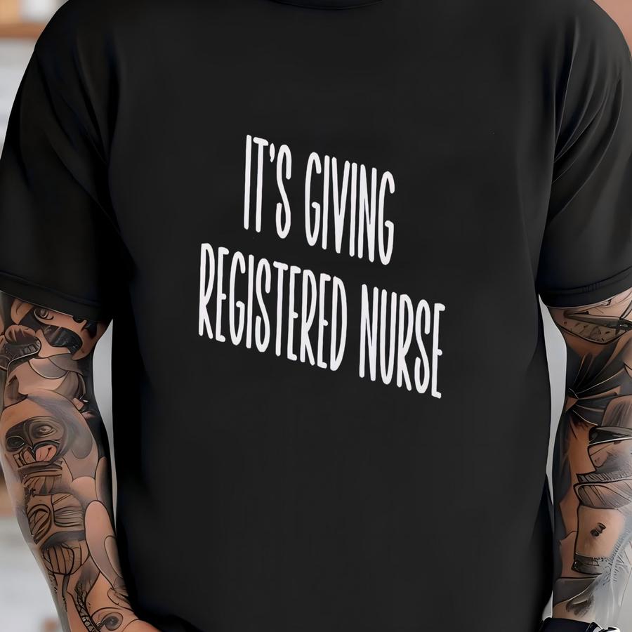 Comfort Colors® It's Giving Registered Nurse Shirt, Rn Nurse Tshirt, Nurse Life Top, Hospital Shift Tee, Nurse Week Gift, Scrub Life Apparel Shirt