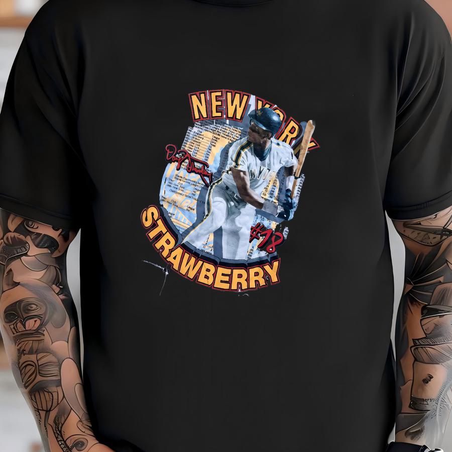 Vintage 1990 Darryl Strawberry New York Mets Mlb Baseball Starter Pro Stats Graphic Shirt Usa Size M/l T-shirt