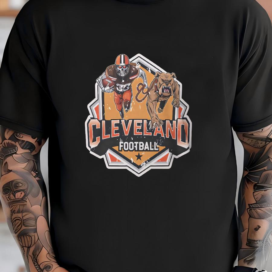 Cleveland Football Fan Gift Hoodie Skeleton Player Dawg Pound Sports Apparel T-shirt