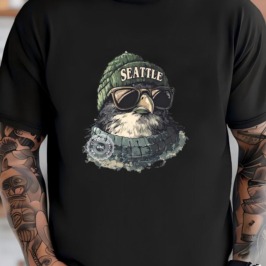 Seattle Football Mascot Sweatshirt: Vintage Hawk Sport Gear, Seattle Game Day Sweater T-shirt