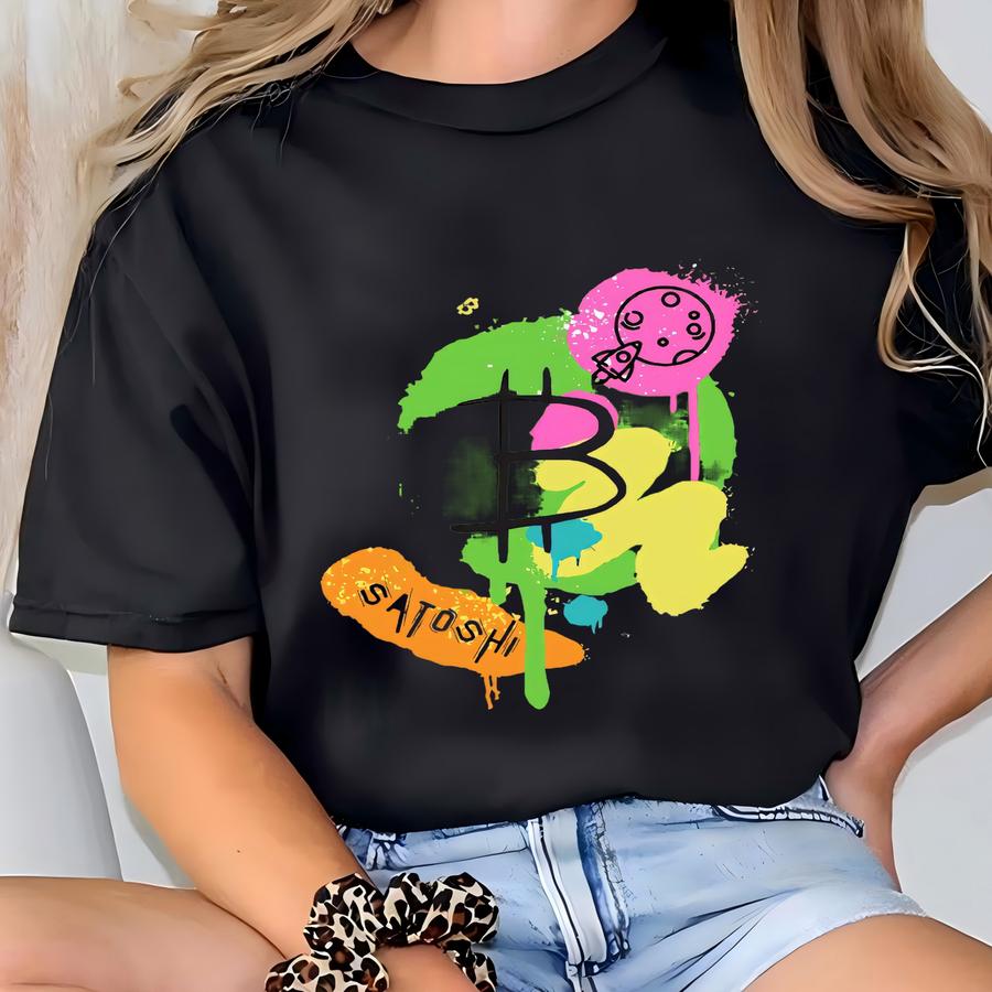 Bitcoin Hoodie: Crypto Tee - Graffiti Streetwear T-shirt