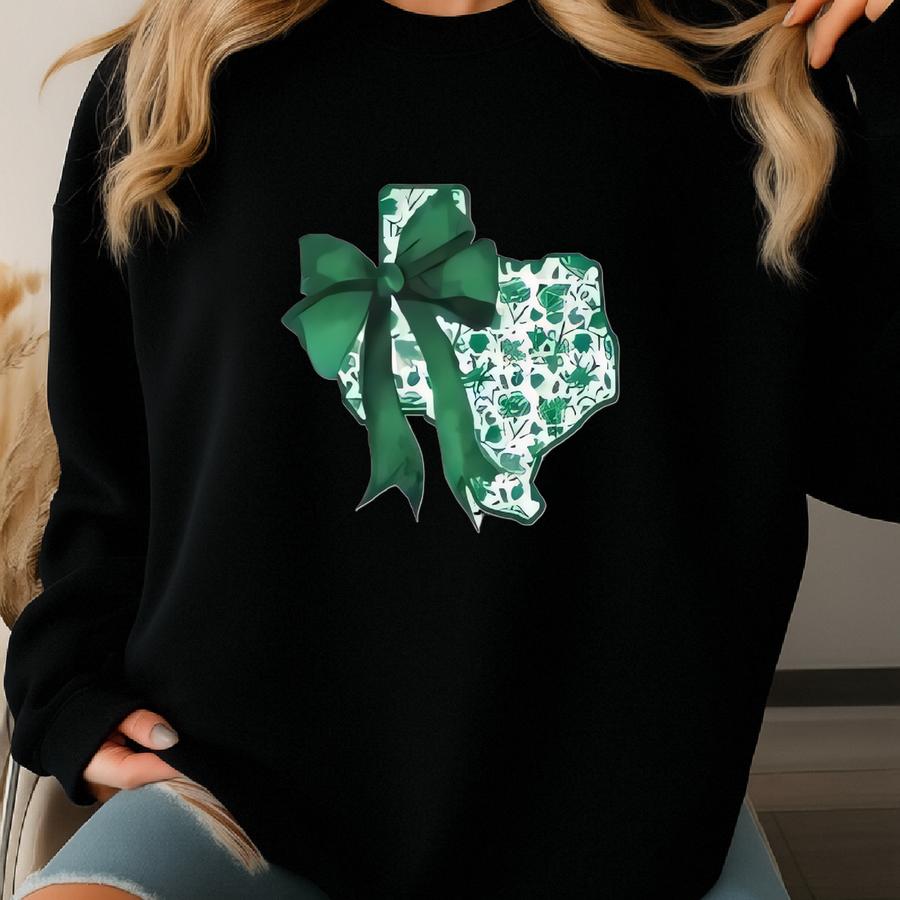 North Texas 2 Sided Distressed T-shirt Design Texas ® Shirt Texas Retro Style Coquette Bow Tee Game Day Green Machine Tee Sweatshirt