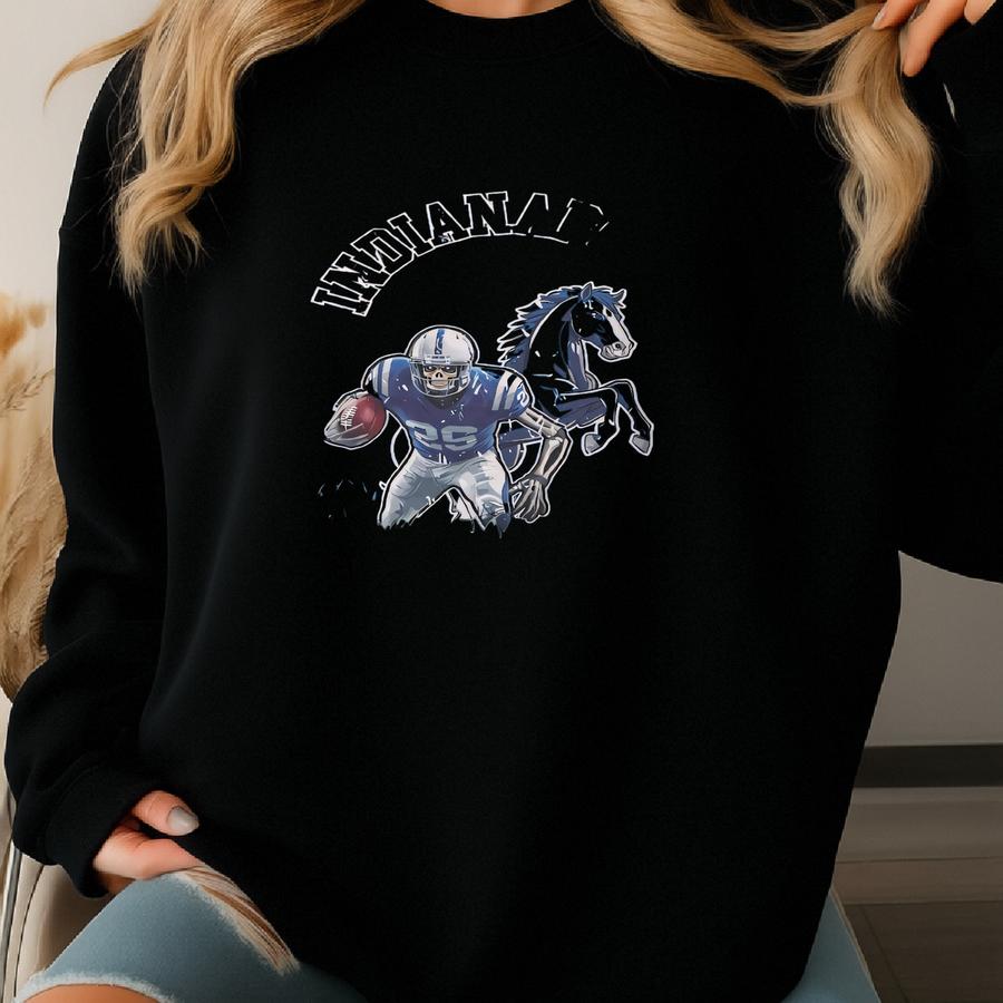 Apolis Football Fan Gift T-shirt Skeleton Player Indy Sports Apparel Sweatshirt