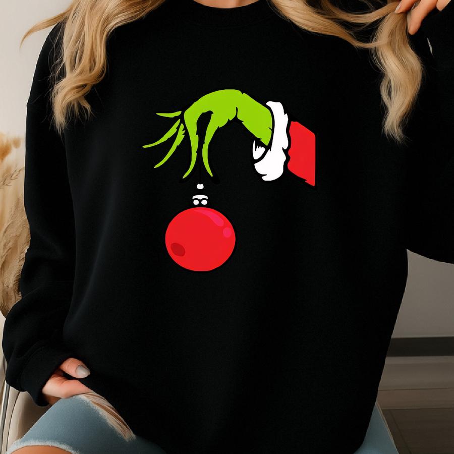 Hand Christmas, Light Sweatshirt, Lovely Christmas Shirt, Cute Hand Hoodie, Christmas Cotton Shirt, Xmas Hand Sweatshirt, Xmas Gift Sweatshirt