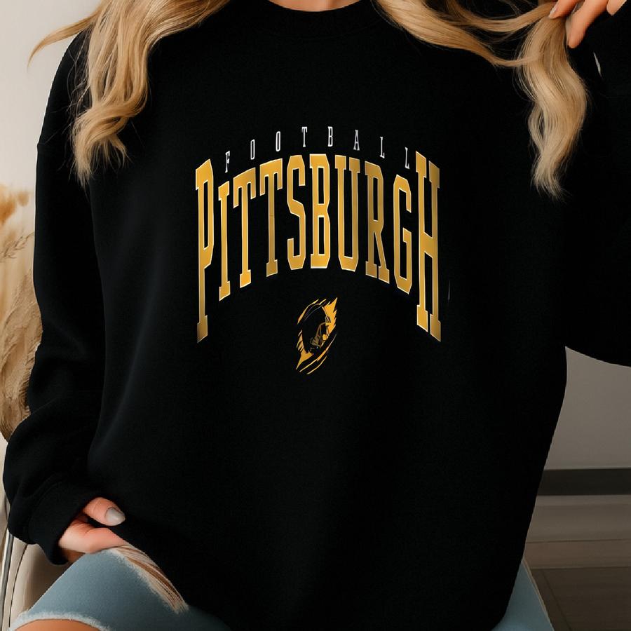 Pittsburgh Football Sweatshirt, Vintage Pittsburgh Football Crewneck, Vintage Pittsburgh Football Apparel, Pittsburgh Football Fan Gifts Sweatshirt