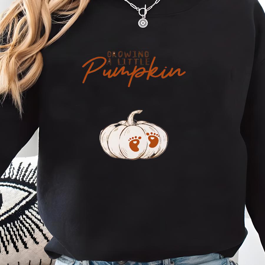 Growing A Little Pumpkin Shirt Fall Maternity Sweater Pregnancy Thanksgiving Sweatshirt Fall Pregnancy Announcement Gift Pregnancy Reveal Sweatshirt