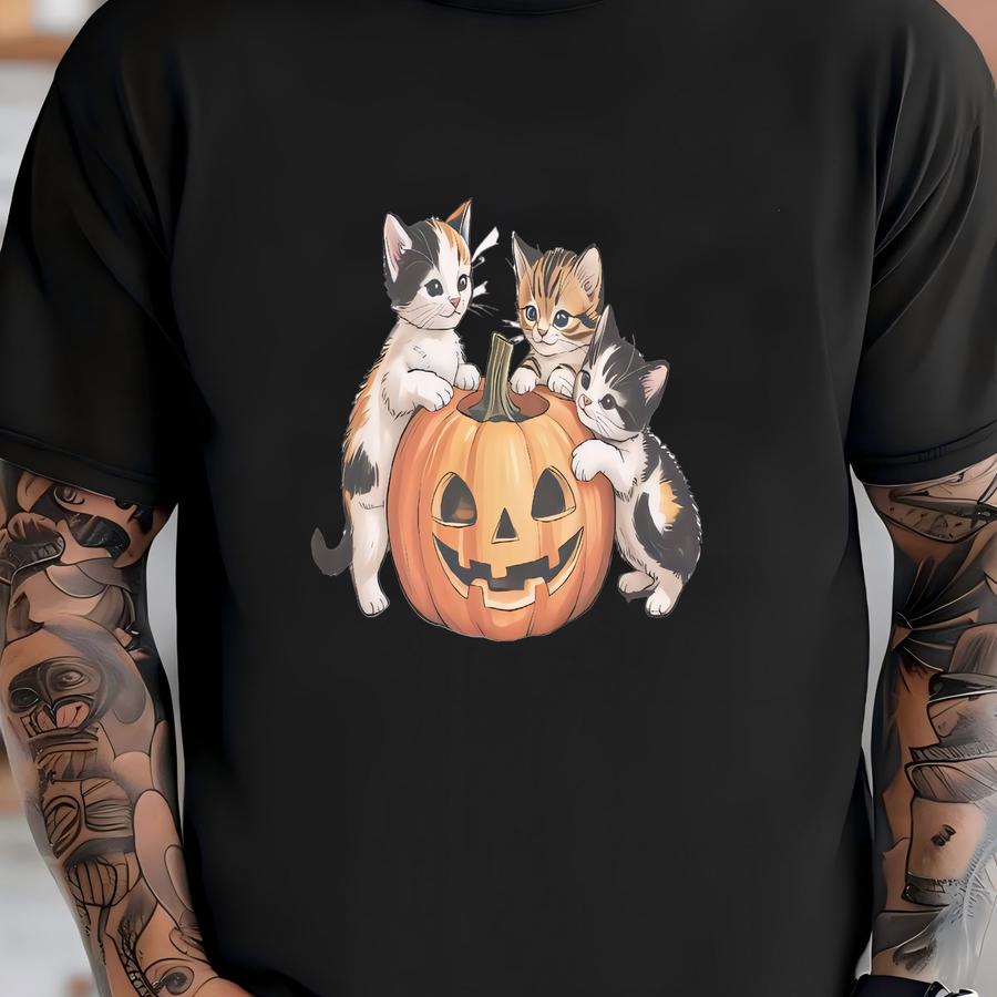 Halloween Cute Pumpkin Cats Kids Shirt Funny Ghosts And Cats Toddler Tee Cute Pumpkin Shirt Funny Kids Halloween Tee T-shirt