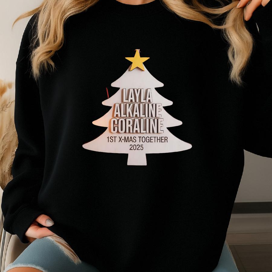 Custom Christmas Tree Ornament With Family Names, Family Christmas Ornament, Christmas Tree Name Ornament 2025, Family Name Ornament Sweatshirt