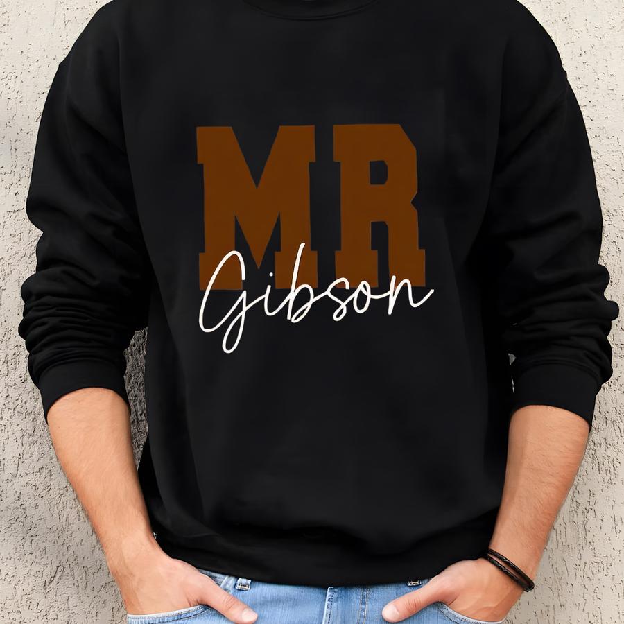 Mr And Mrs Shirts, Retro ® Wife And Husband, Custom Wedding Date Shirt, Matching Honeymoon Gift, Couple Wedding Morning Outfit Sweatshirt
