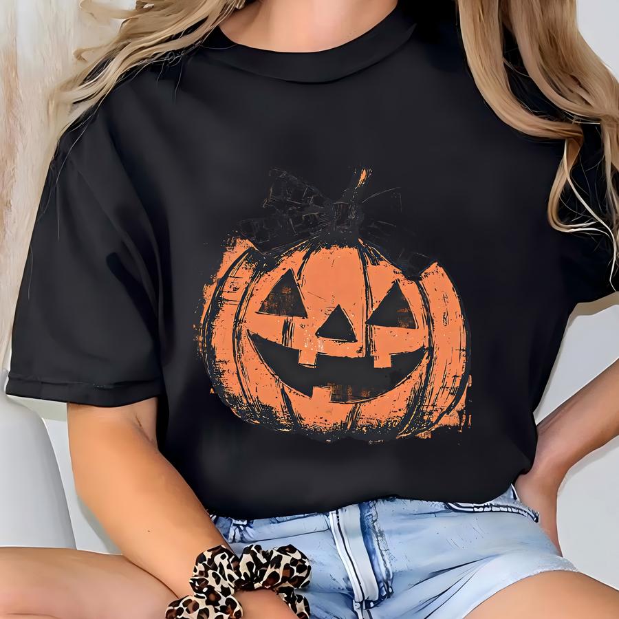 Coquette Halloween Sweatshirt: Retro Pumpkin Patch Crew Tee T-shirt