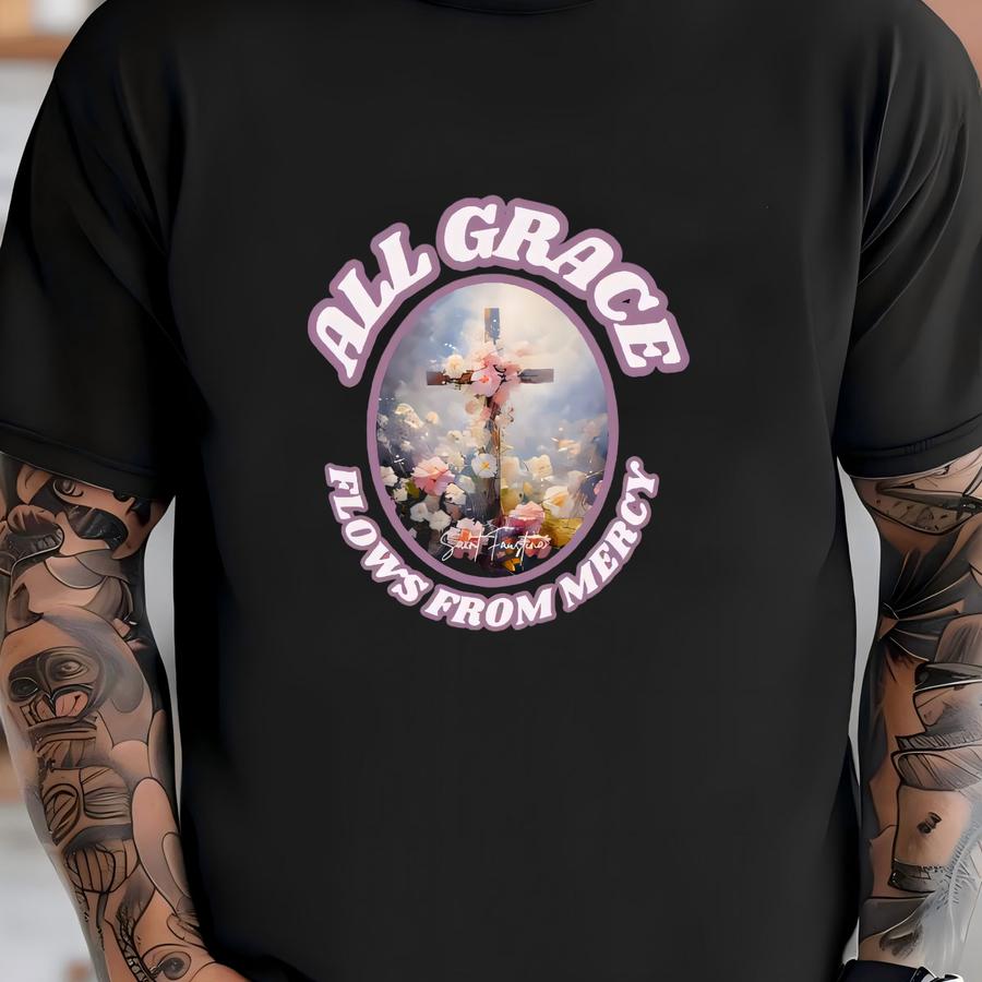 Saint Faustina Hoodie: Divine Mercy, Catholic Women's Apparel T-shirt