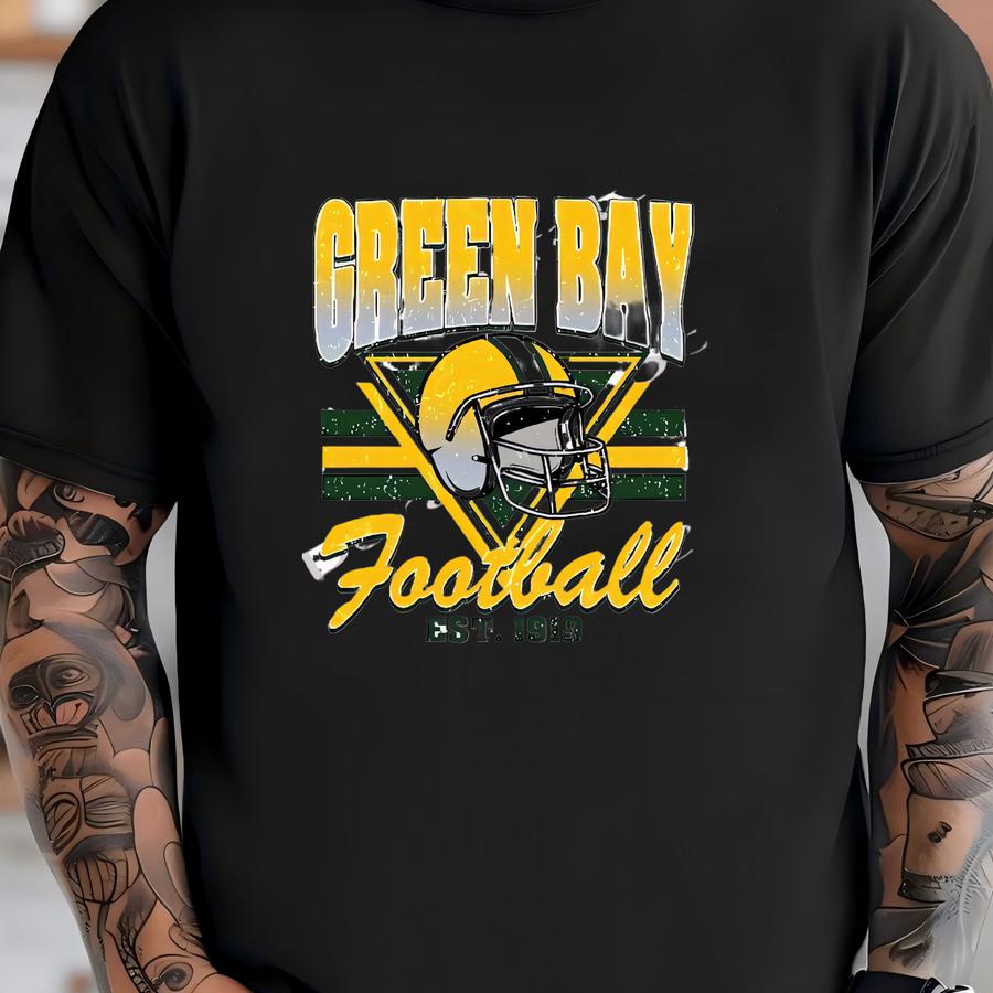 5 Files Png Vintage Green Bay Football, Game Day Png, Green Bay Football Png, Sports Design, Sublimation Football Graphic, Football Lovers T-shirt