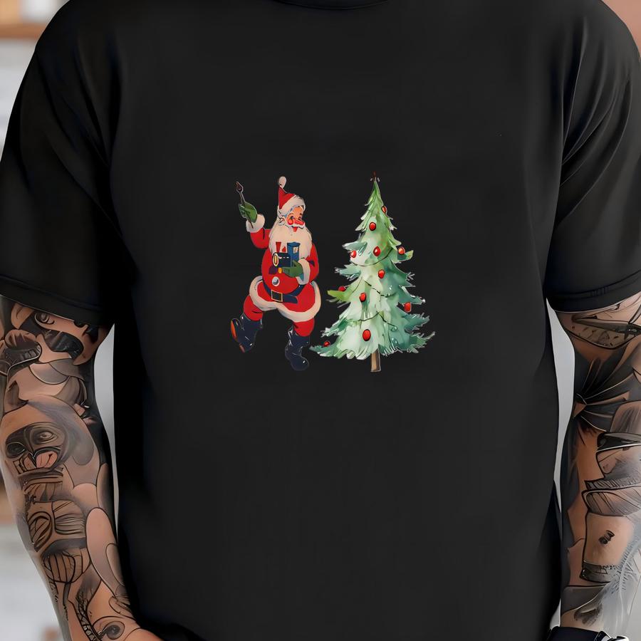Retro Santa Acrylic Ornament: Sarcastic Christmas Humor T-shirt