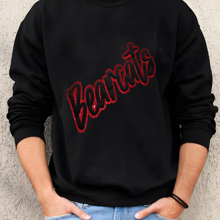 Team Spirit Sweatshirt, Glitter Puff Letters, Raised Script (custom Sizes) Sweatshirt Team Spirit Sweatshirt, Glitter Puff Letters, Raised Script (custom Sizes) Sweatshirt