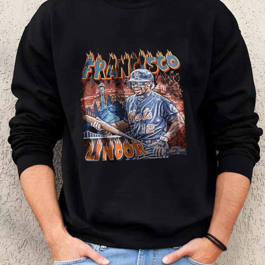 Vintage 90s Francisco Lindor Shirt. Homage Retro Classic Graphic Tee, Bootleg Bestseller Unisex Sport Shirt Gift Sweatshirt