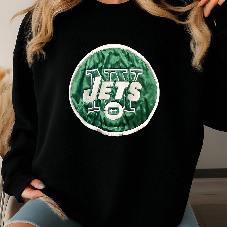 Vintage 1990s New York Jets Football Game Day Zip Up Genuine Suede Leather Bomber Jacket (size Adult Xl) Sweatshirt