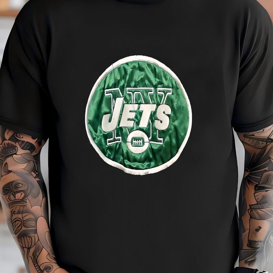 Vintage 1990s New York Jets Football Game Day Zip Up Genuine Suede Leather Bomber Jacket (size Adult Xl) T-shirt