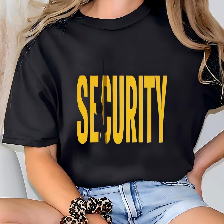 Security Hoodie Bouncer Hoodie Event Yellow Security Hooded Sweatshirt Unisex Front And Back Print T-shirt
