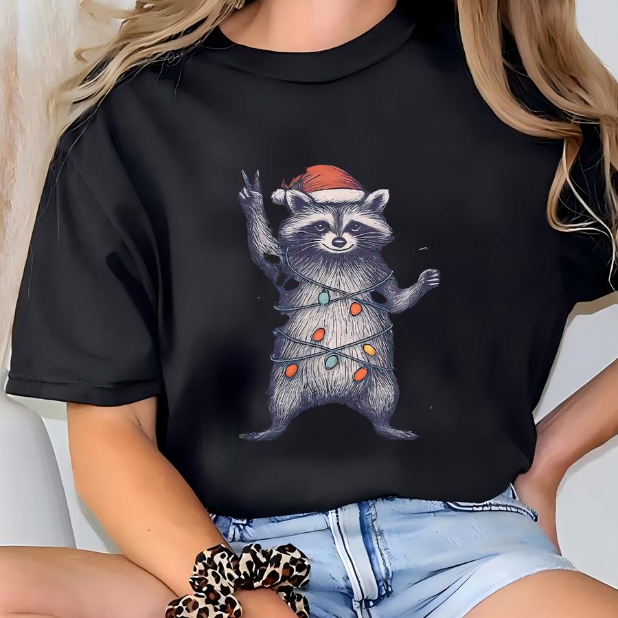 And Festive Shirt, Raccoon Christmas Sweatshirt, Christmas Raccoon Shirt, Raccoon T Shirt, Christmas Shirt T-shirt