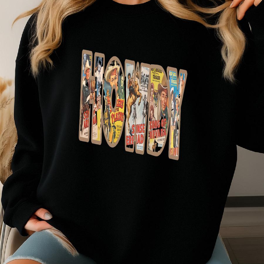 Howdy Sweatshirt Vintage Cowboy Sweater Retro Western Rodeo Cute Cowgirl Crewneck Country Music Concert Gift For Her Aesthetic Sweatshirt
