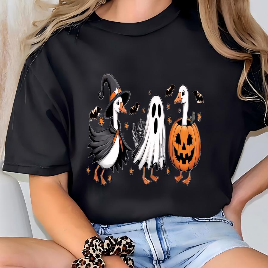 Goose Halloween Fall Shirt, Boo Ghost Goose Tshirt, Halloween Tee, Skeleton Goose, Halloween Goose Shirt, Pumpkin Goose Shirt T-shirt