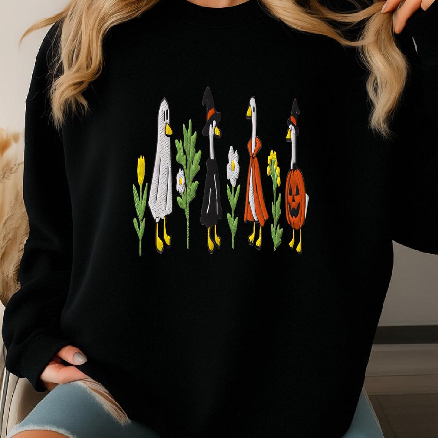 Halloween Goose Sweatshirt: Spooky Fall Crewneck Sweatshirt