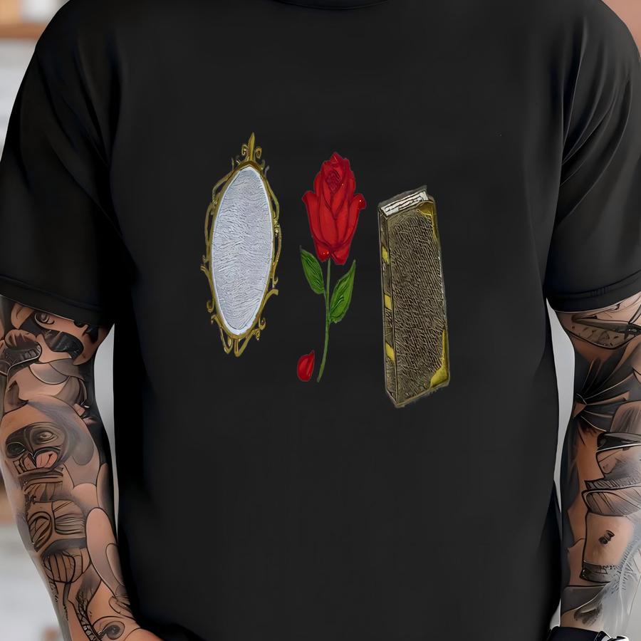 Enchanted Fairytale Sweatshirt, Book Lover, Reading, Bookish, Rose, Mirror T-shirt