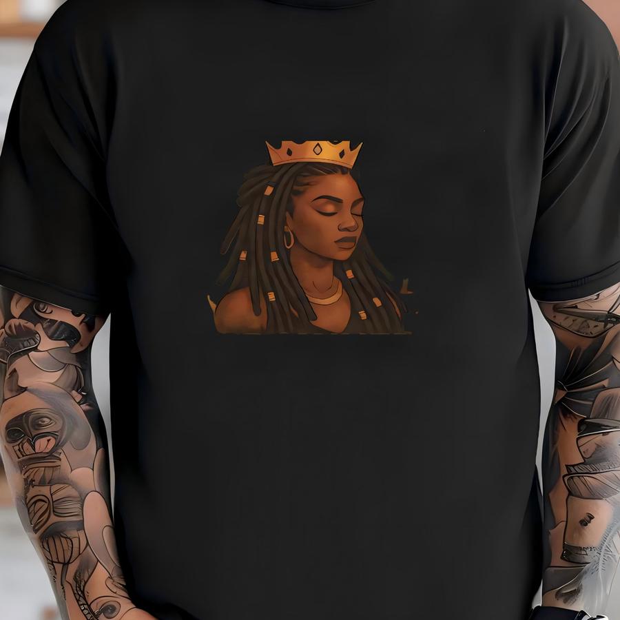 Afrocentric Locs Queen Hoodie: Vintage Black Woman Natural Hair Tee T-shirt