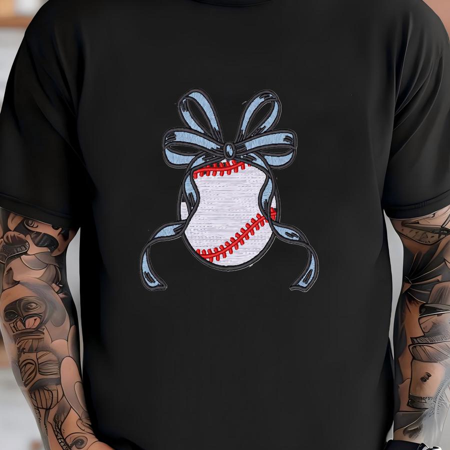 Baseball / Softball With Bow Y Download (3in, 4in, 5in) T-shirt