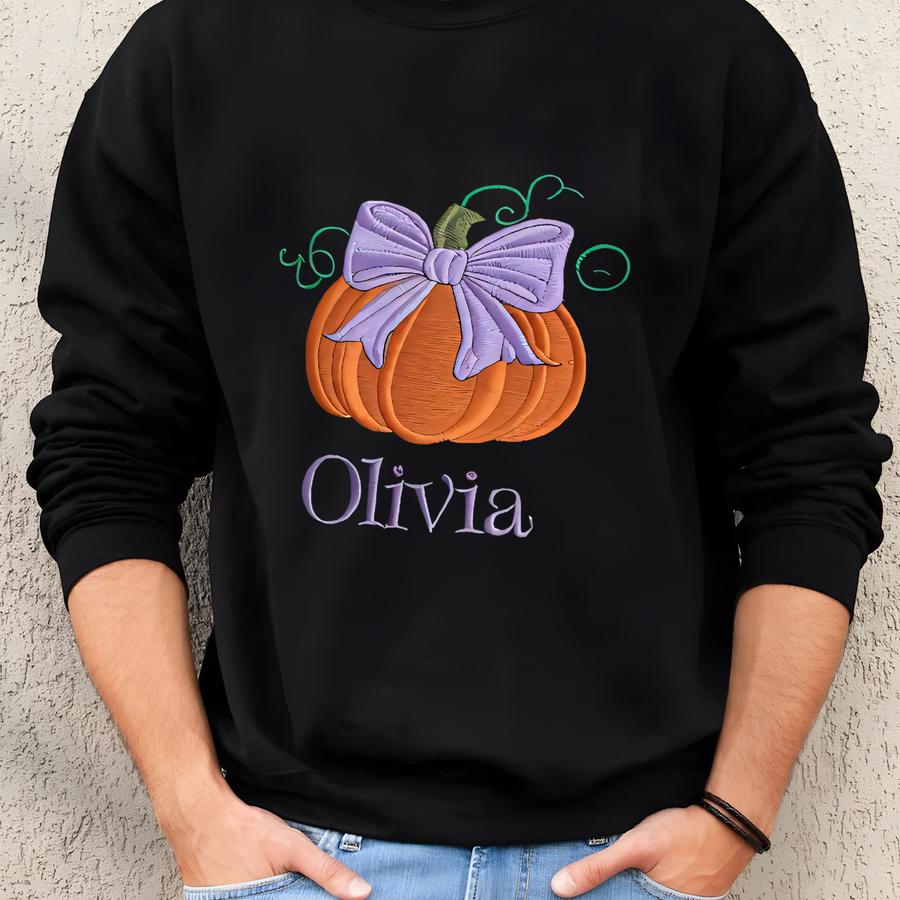 Personalized Pumpkin Kids Sweatshirt, Halloween Fall Sweatshirt, Custom Pumpkin Sweatshirt, Sweatshirt For Boys And Girls Sweatshirt